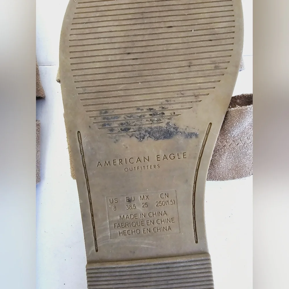 American Eagle Outfitters Women's Brown Tan Slides Sandals Size 8 - Picture 11 of 14